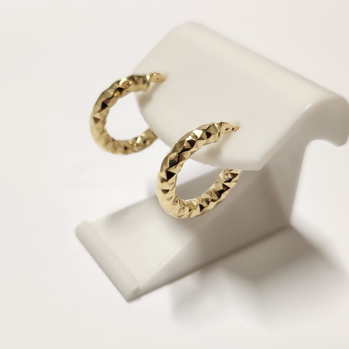 新品　イタリア製　K18　デザインフープピアス(リングピアス)