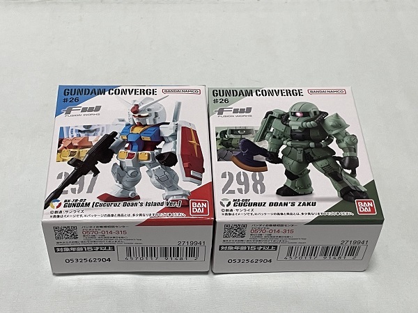 ガンダムコンバージ　＃２６　　ククルス・ドアンの島　ガンダム　ドアンザク　RX-78-2ガンダム　量産型ザクⅡ　FW GUNDAM CONVERGE　