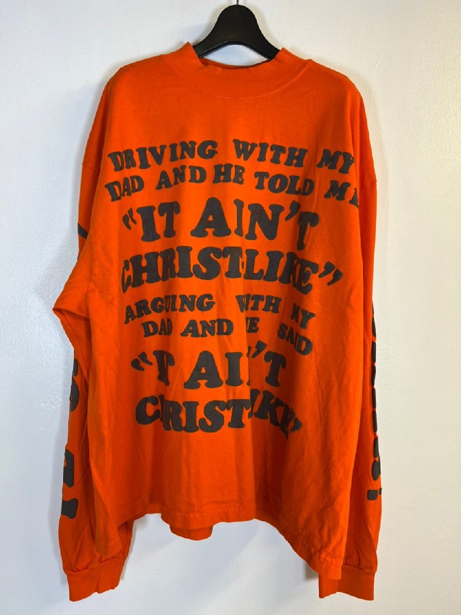 ☆CPFM × KANYE WEST カクタス × カニエウェスト☆ TRUST GOD LONG SLEEVE ORANGE ロングスリーブ ロンT Tシャツ メンズ 長袖
