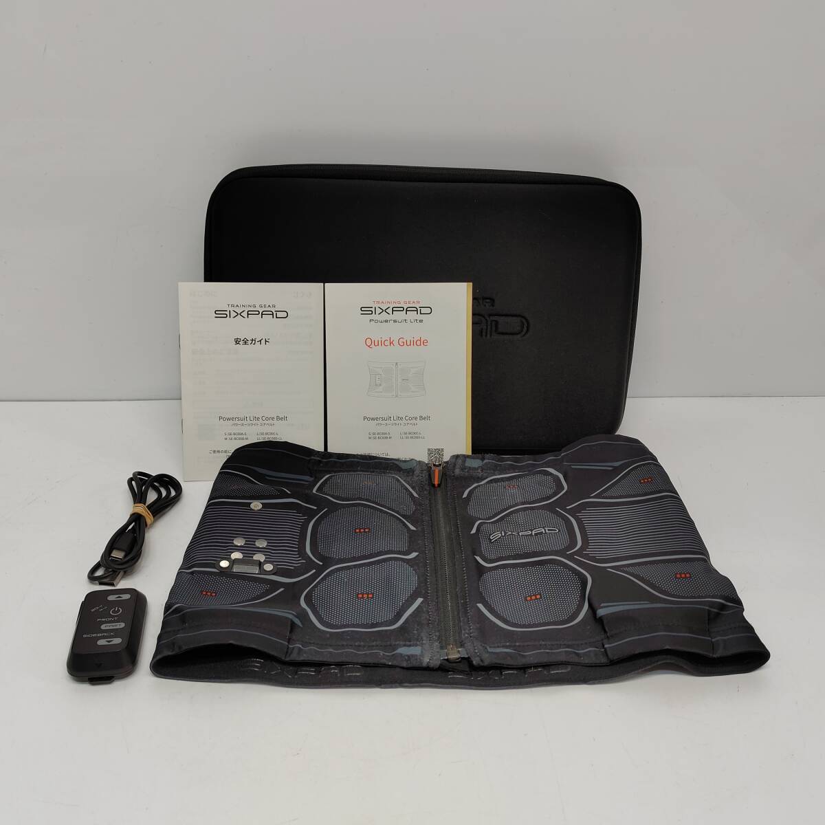 ●動作品 シックスパッド SE-BC00B-M パワースーツライト SIXPAD コアベルト コントローラー付き Mサイズ Powersuit Lite Core Belt M2025