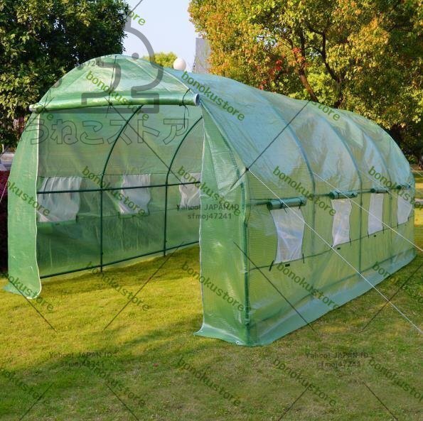店長特選 野菜 育苗 PE素材 ビニールハウス 菜園ハウス 温室 グリーンハウス 間口2.15ｍ×奥行4.85ｍ×高さ2.2ｍ スチールパイプ F305