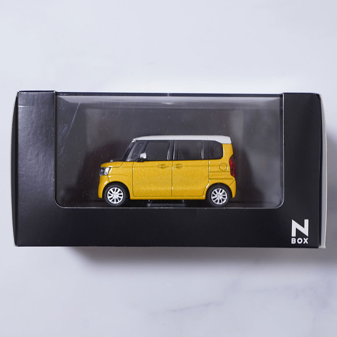 超希少・絶版品☆ホンダコムテック N-BOX 1/43ディスプレイモデル　プレミアムイエロー・パールII×ホワイト | 現品限り | 新品 | 送料無料