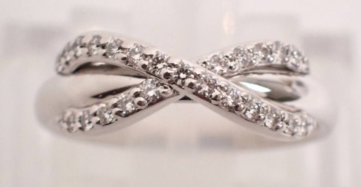 新品仕上げ済 TIFFANY&Co.(ティファニー) インフィニティダイヤリング K18WG Au750 ホワイトゴールド 3.8g 3号 小さめ 指輪 レディース