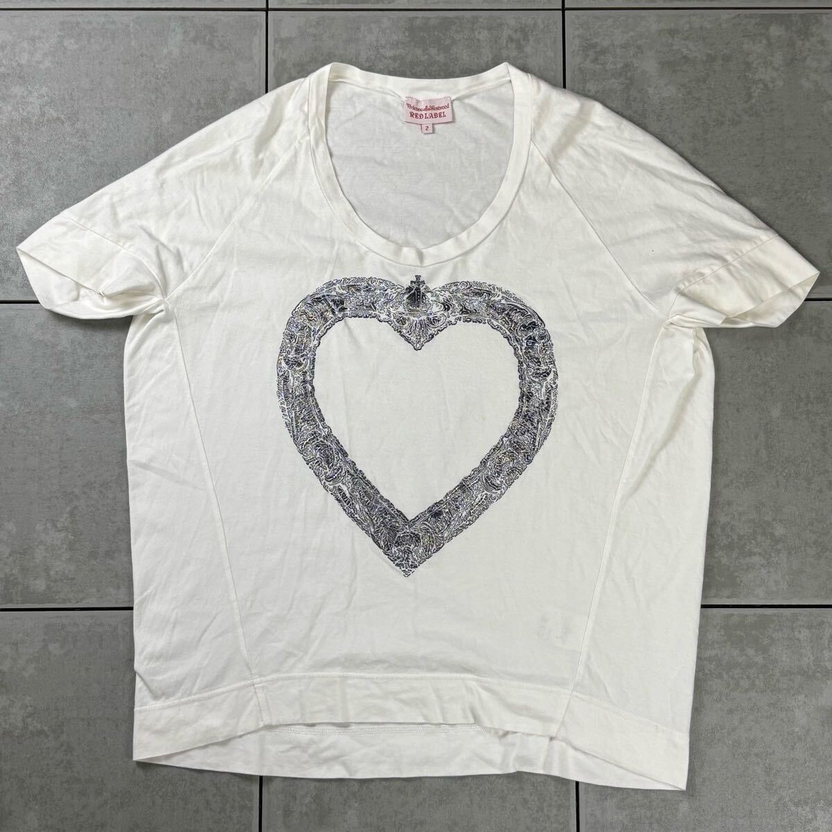 Rare VIVIENNE WESTWOOD RED LABEL Heart orb TEE shirt ヴィヴィアンウエストウッド 変形 ハート オーブ 半袖Tシャツ japanese label y2k