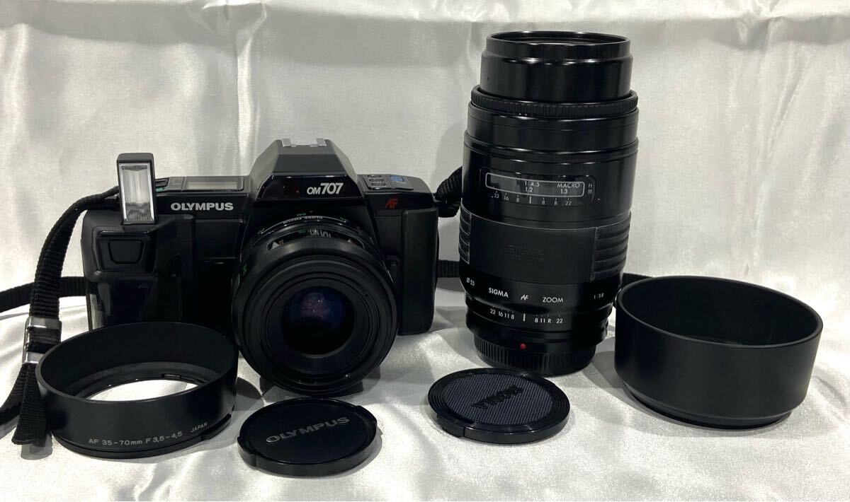 250412A☆ OLMPUS OM707 フィルムカメラ レンズ2本セット ♪配送方法＝おてがる配送宅急便(EAZY)♪