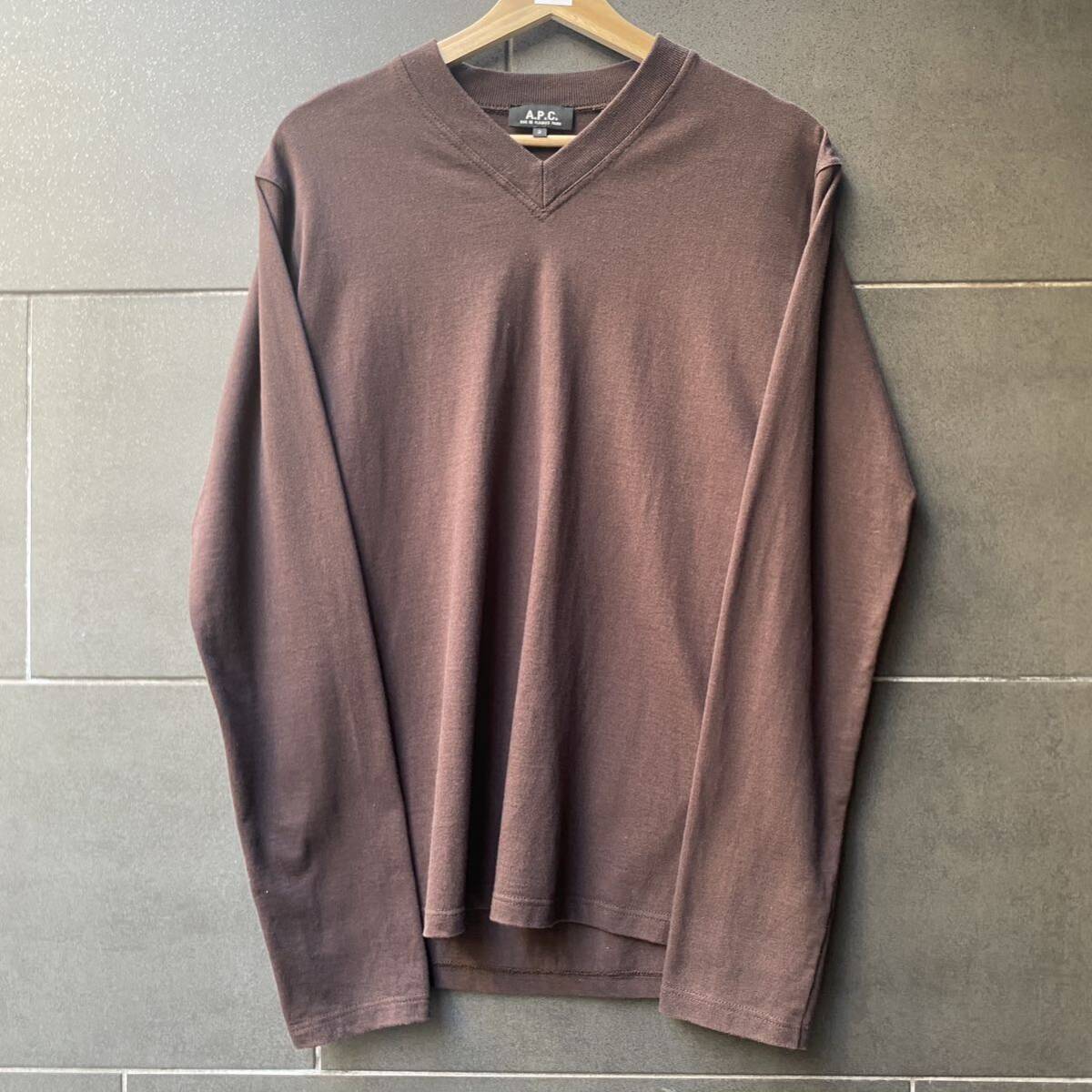 A.P.C. アーペーセー Vネックカットソー/ロンTシャツ/フランス製