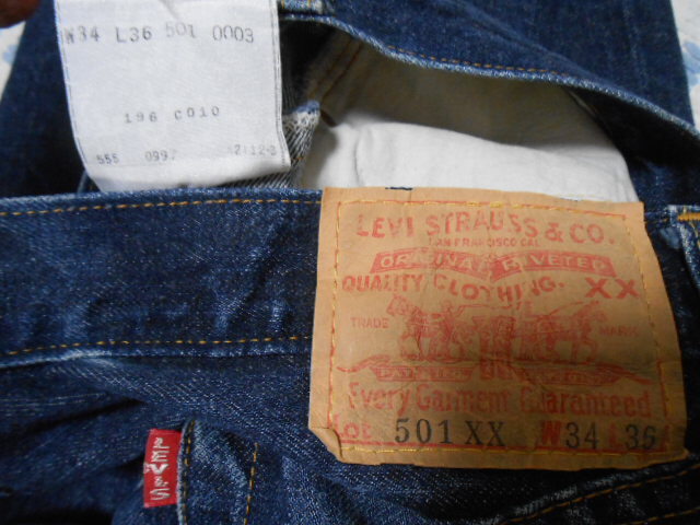色落ちgood！米国製！リーバイス　55年モデル　501XX　Ｗ34・L36　ビックＥ　赤ミミ　555　バレンシア　アメリカ製　セルビッチ