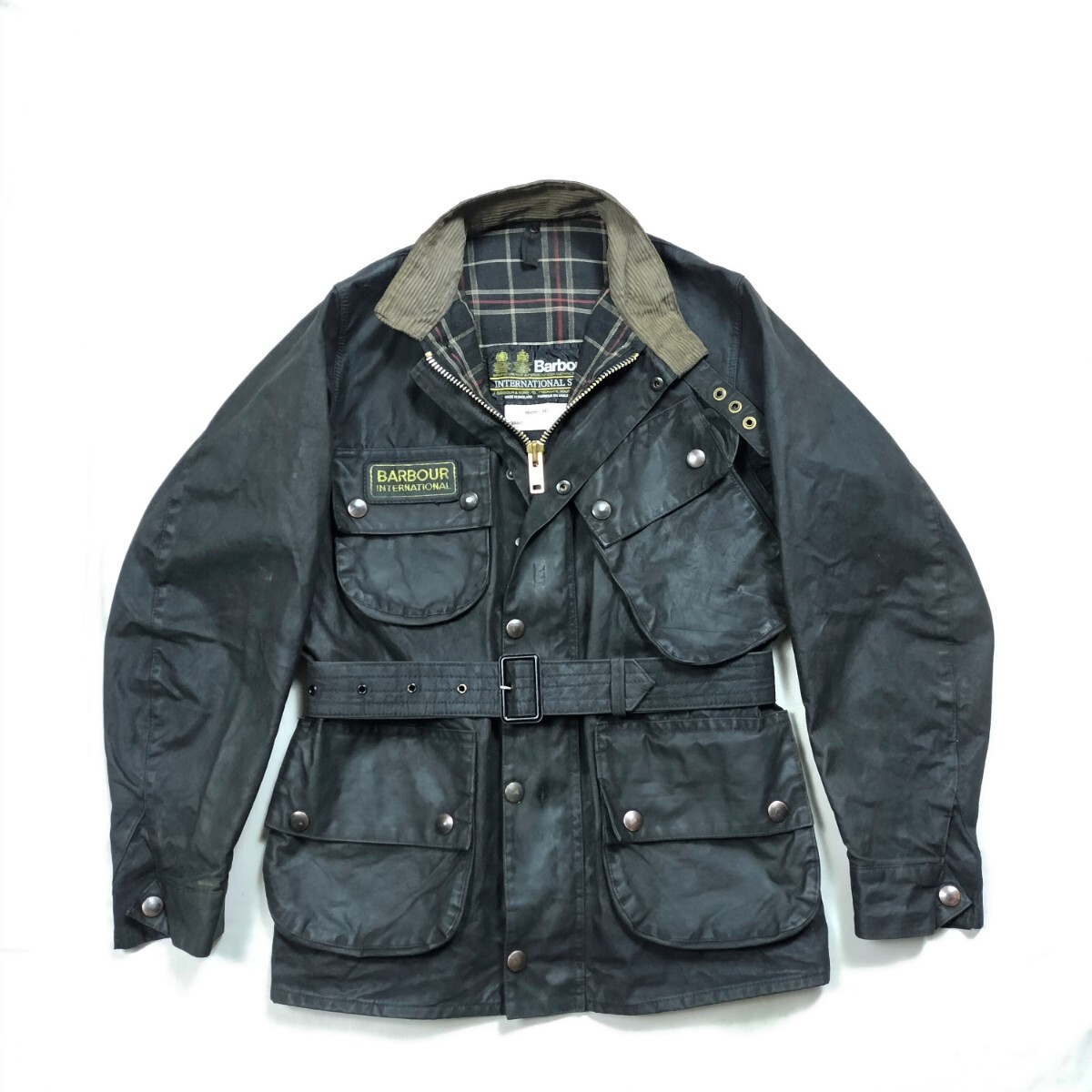 80s　Barbour international c34　1984 2crestバブアー　インターナショナル 2クレスト 棒ジップ　