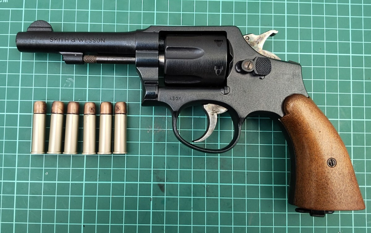 マルシン ガスリボルバー S&W M10 ミリタリーポリス 5インチ キャロム塗装/ ケースハドゥン風