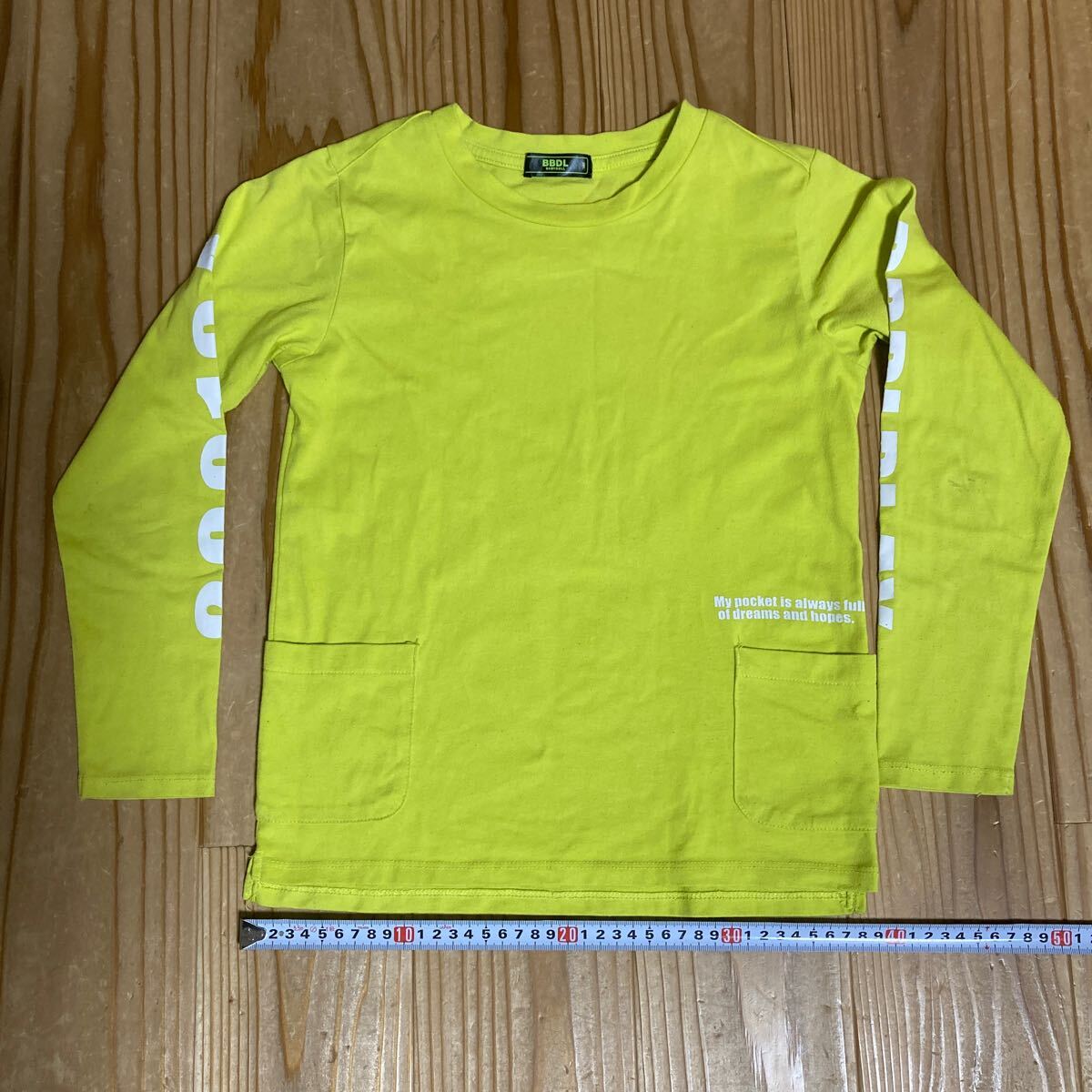 ベビードールBBDL 長袖Tシャツ ライムイエロー　140
