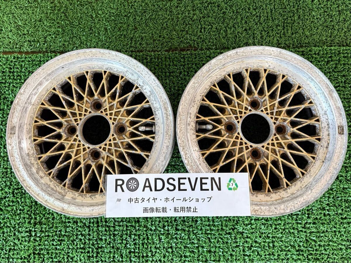 ★ ENKEI エンケイ メッシュホイール 13×5.5J +14(手計) PCD114.3 4穴 ハブ径:約70mm 2本 アルミホイール 中古 ★傷汚れ等有り ★送料無料