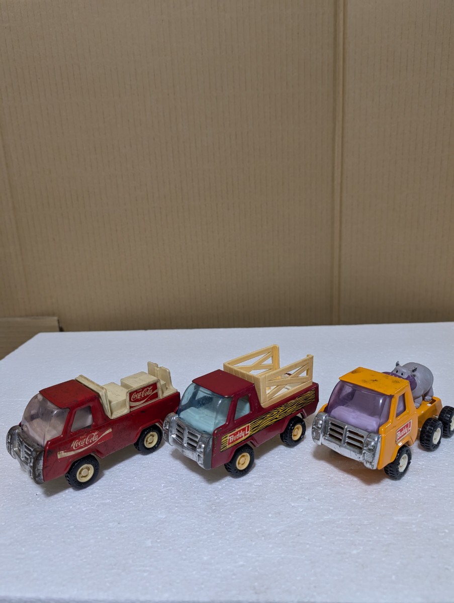 昭和ブリキ 昭和当時物 BuddyL トラック ミニカー コカ・コーラ カバトラック 3台セット ヴィンテージ アンティーク玩具　BUDDY L 日本製