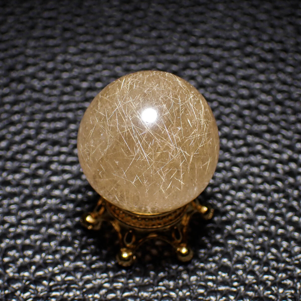 天然石 ゴールドルチル 水晶玉 13 鉱物標本 スフィア ルチルクォーツ 水晶 原石 結晶 素材 天然 ポイント 鉱物 パワーストーン