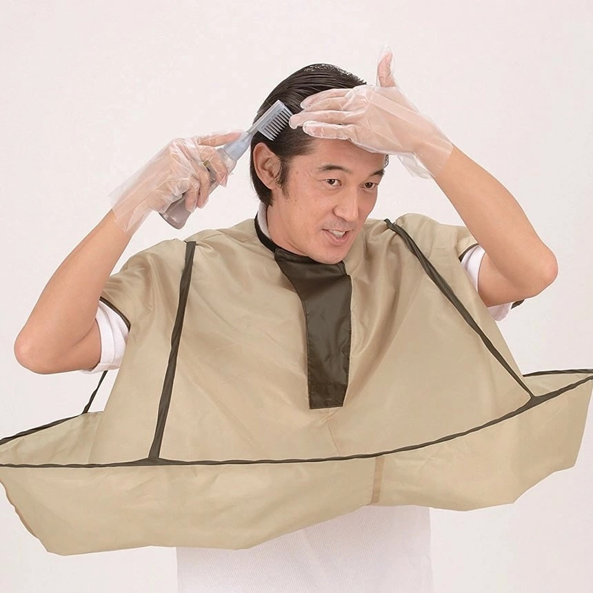 散髪 ケープ 散髪ケープ ヘア 自宅 施設 ヘアカット 理髪 ヘアーエプロン 散髪用 ケープ ヘア カット ジャンボ散髪マント 袖 散髪 毛染め