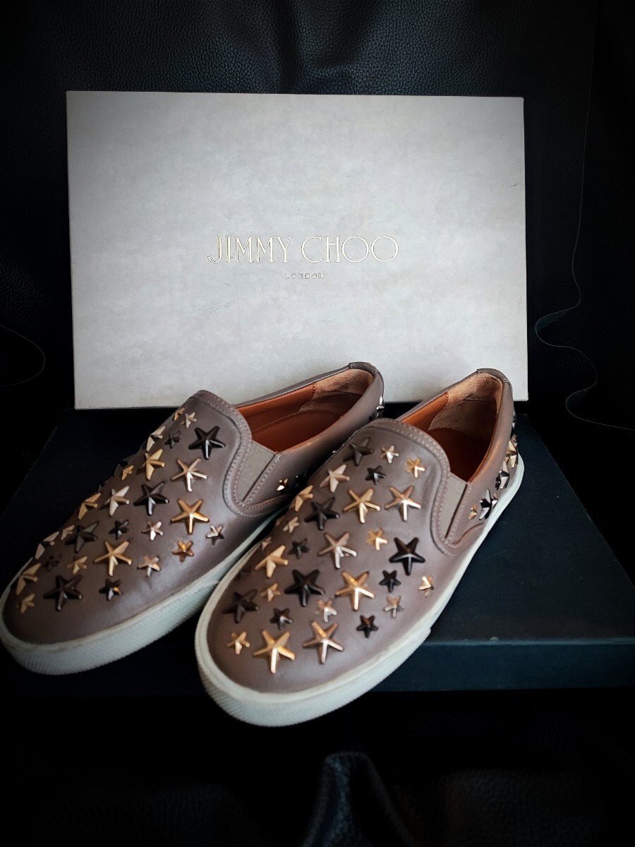 美品　ジミーチュウ　JIMMY CHOO　 スリッポン 靴 スニーカー ローファー　スタッズ　星　大人気シリーズ