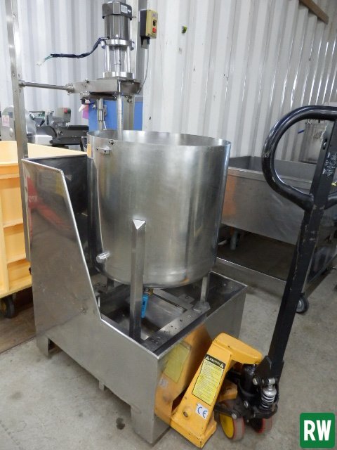 撹拌機 かくはん 三相200V タンク内径500mm 中心深さ520mm W610×D760×H1600mm インバータ付 試運転動画あり [2F-196720]