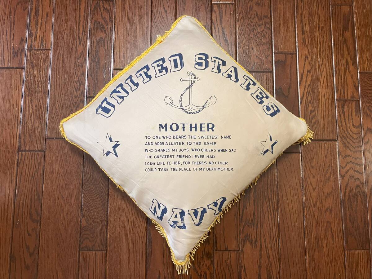 ビンテージ ＵＮＩＴＥＤ ＳＴＡＴＥＳ ＮＡＶＹ ＵＳ ネイビー ビンテージ ピロー カバー MOTHER アンカー 錨