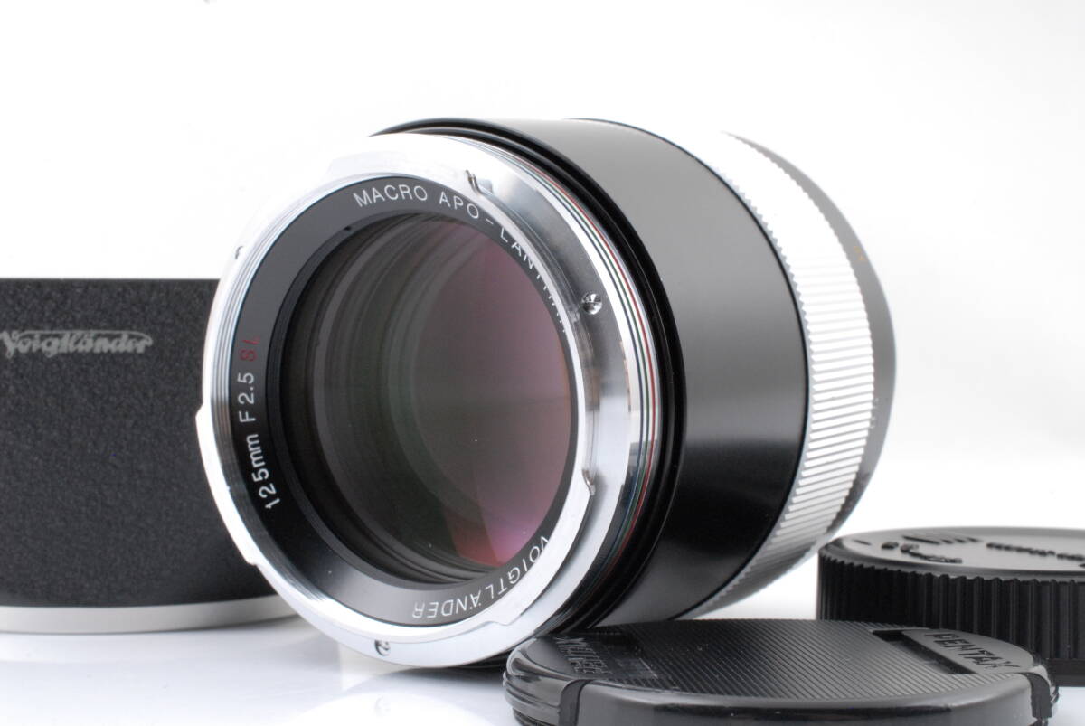 【並品 保障付 動作確認済】Voigtlander フォクトレンダー MACRO APO-LANTHAR 125mm f2.5 SL Lens Olympus OM Mount フード キャップ#Q8769