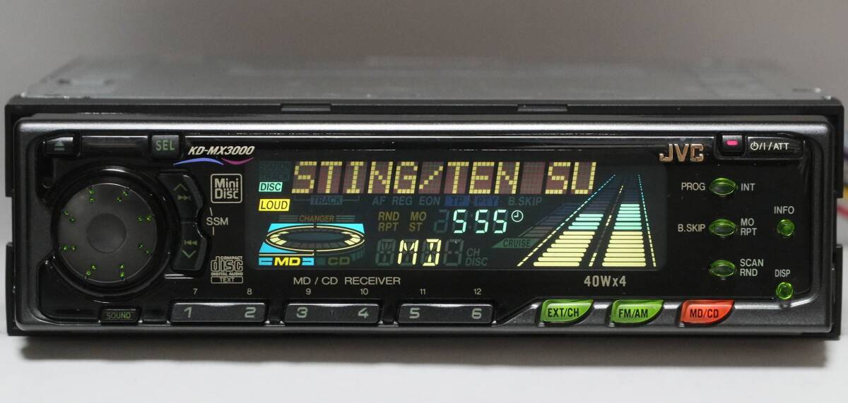 JVC KD-MX3000-B IDIN MD/CD レベルインジケーター 1bitDAC 訳有 美品