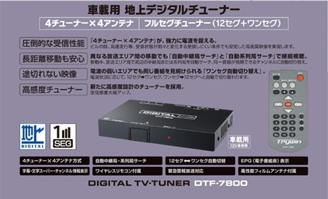 Trywin 車載用地上デジタルチューナー 4×4 フルセグ DTF-7800 未使用