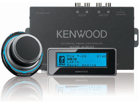 海外モデル■KENWOOD KOS-A300 iPod・iPhone エクスターナルメディアコントローラー KCA-iP101付 仮付け品