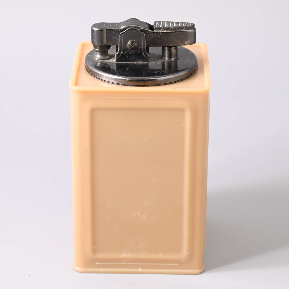 〇0650_02 希少 卓上ライター 日本製罐 1950~60年代？ ノベルティ 昭和レトロ 高9cm 幅5cm