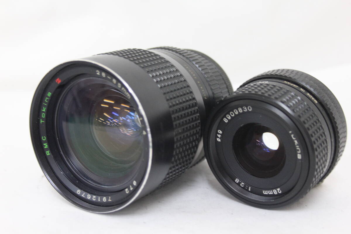 【返品保証】 【レンズ2点まとめ】トキナー Tokina 28mm F2.8 RMC 28-85mm F4 キャノン FDマウント レンズ e181