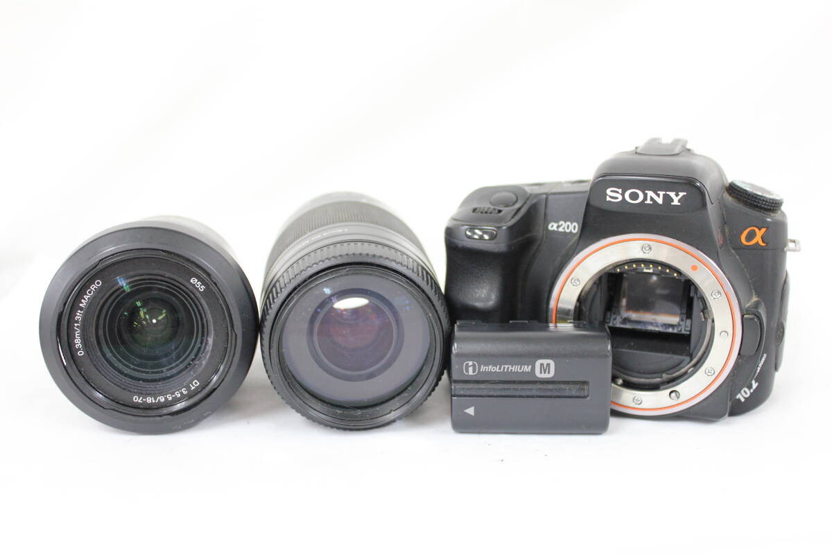【返品保証】 ソニー SONY α DSLR-A200 75-300mm F4.5-5.6 18-70mm F3.5-5.6 バッテリー付き デジタル一眼 M6090