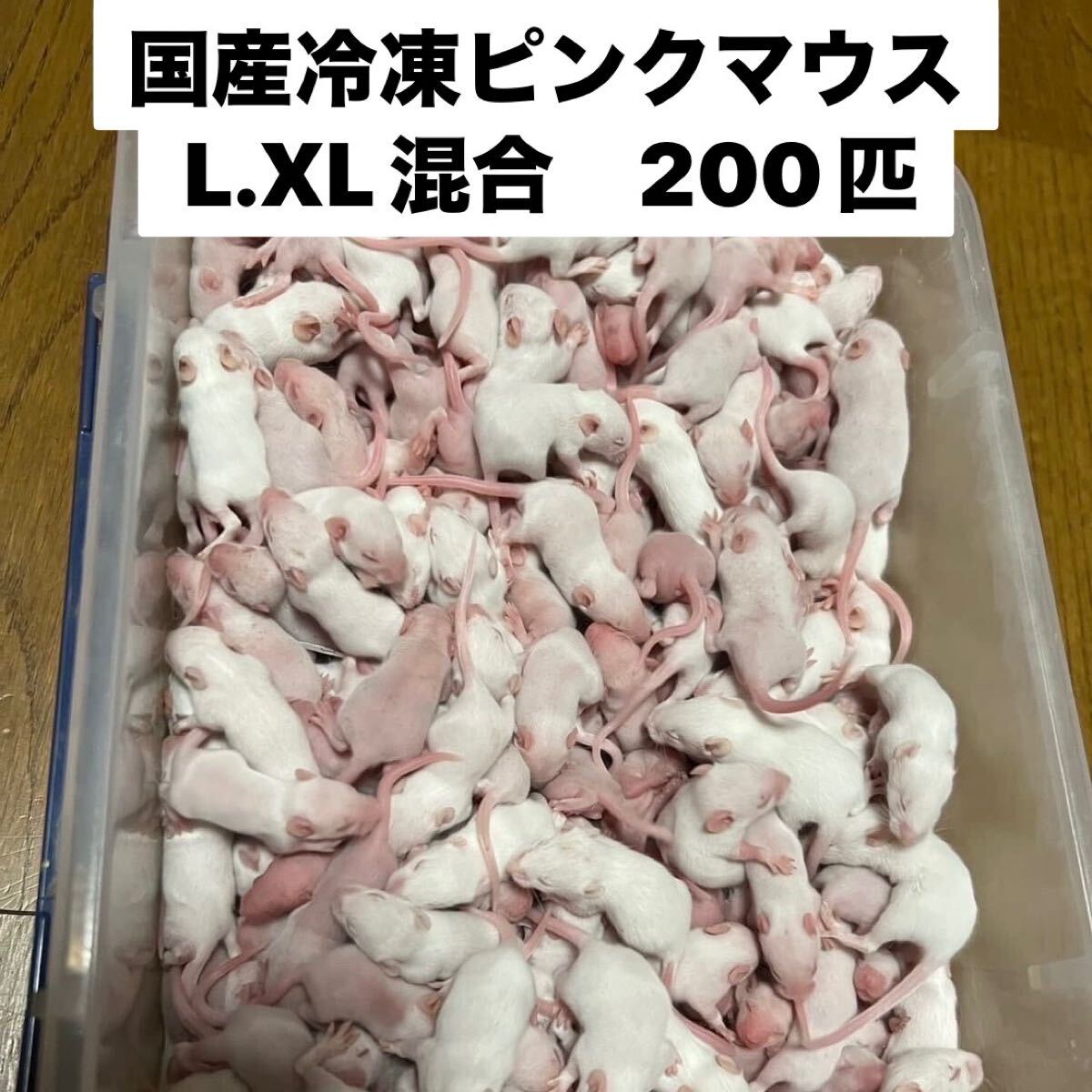 国産冷凍ピンクマウスL.XL 4.0g~6.5g 混合200匹　送料別