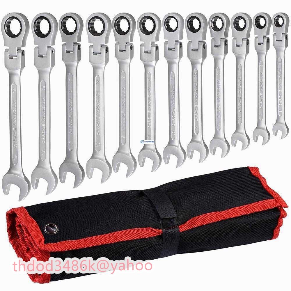 12キーレンチスパナセット工具ツール 整備道具セット　自動車修理ツール、 ソケット　ビットラチェットツールセットDIY 工具セ