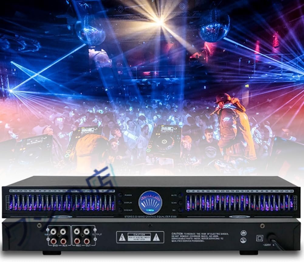 22 バンド デジタル オーディオ イコライザー、デュアル チャンネル ステレオ グラフィック イコライザー、10 種類のプリセット エフェクト