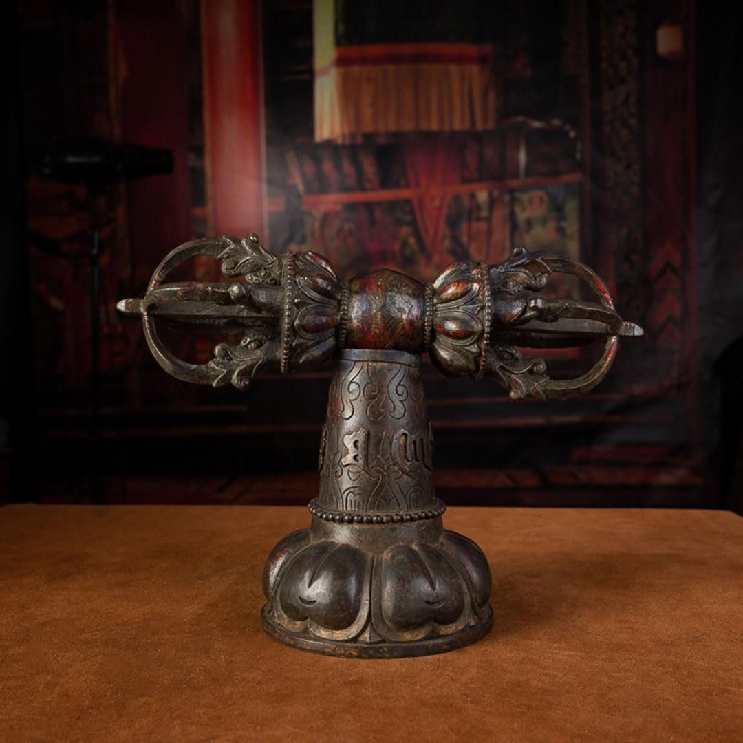 PH-01523【 古美色 ◆五鈷杵 】 密教法具・寺院仏具・真鍮製・手道具・ 魔除け・26cm