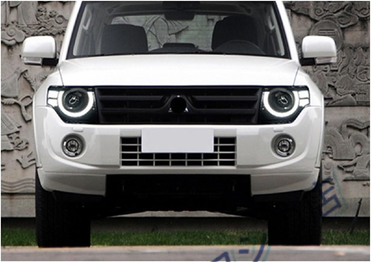 PH-1481三菱パジェロヘッドランプ2006-2021パジェロV97ヘッドライトDRLターンシグナルハイビームプロジェクターレンズに適合するカーアク*2