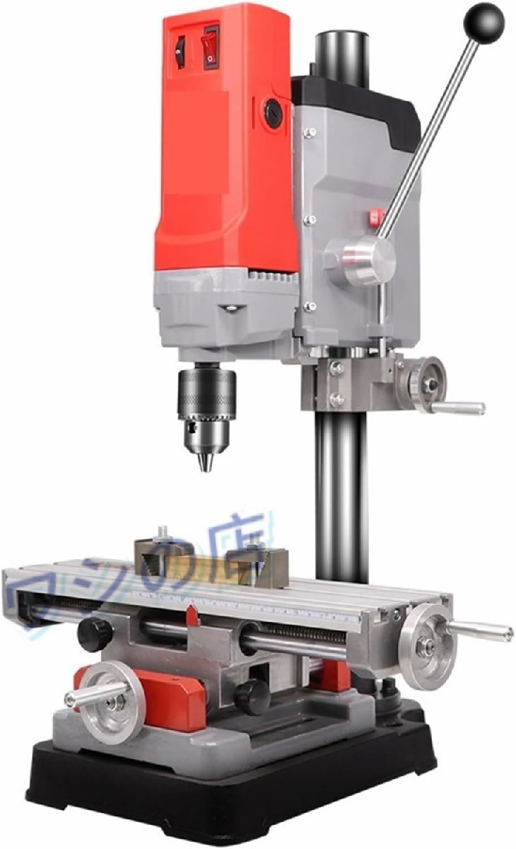 DIY卓上ボール盤、ロータリーテーブルボール盤 多機能ベンチドリル 家庭用小型電気ドリル フライス盤、電気ドリル、電動工具 鉄工・木工