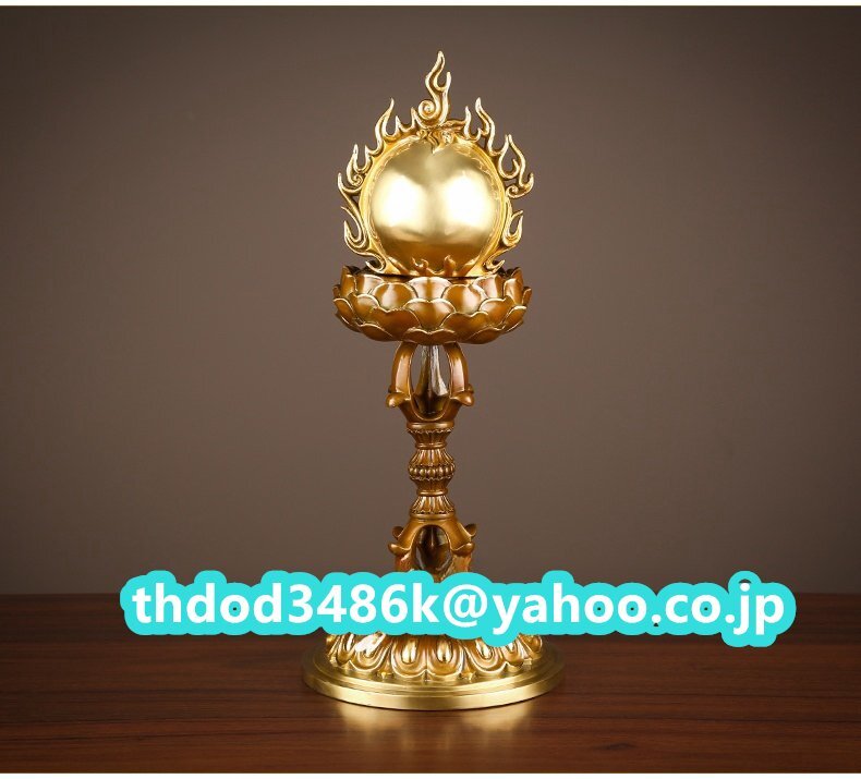 「密教法具 寺院用仏具」極上品 火焔宝珠舎利塔 金剛杵 五鈷杵 舎利塔 真鍮製 高さ40cm