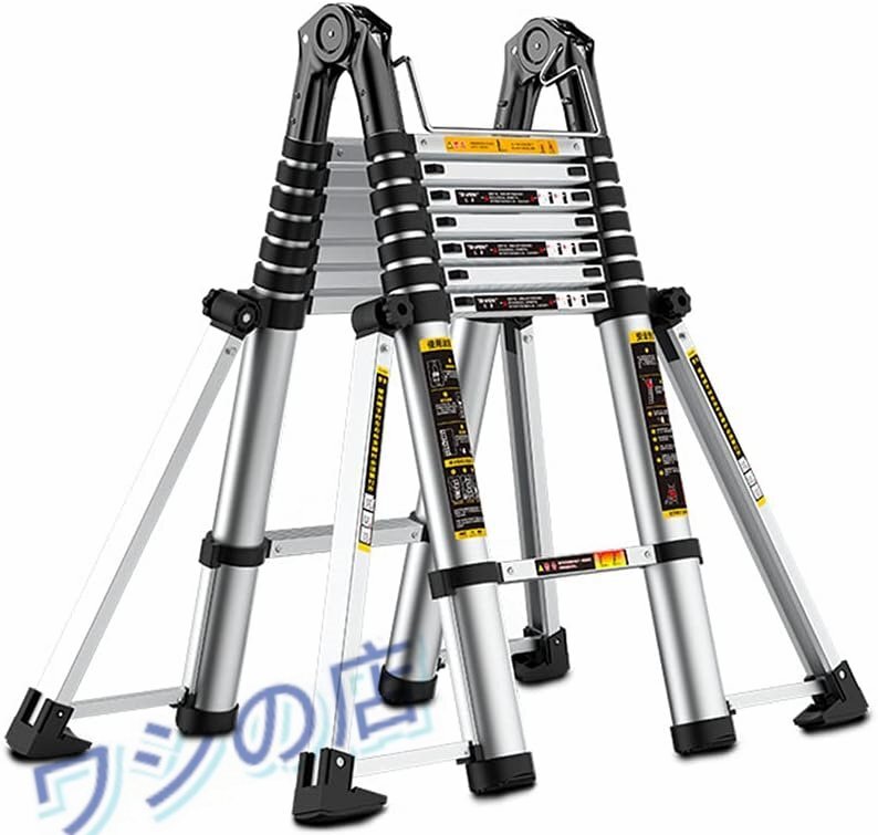 伸縮はしご はしご 脚立 はしご 4.1m+4.1m最長8.2m 耐荷重150kg 伸縮梯子 折り畳み 軽量 多機能 アルミはしご コンパクト 伸縮自在