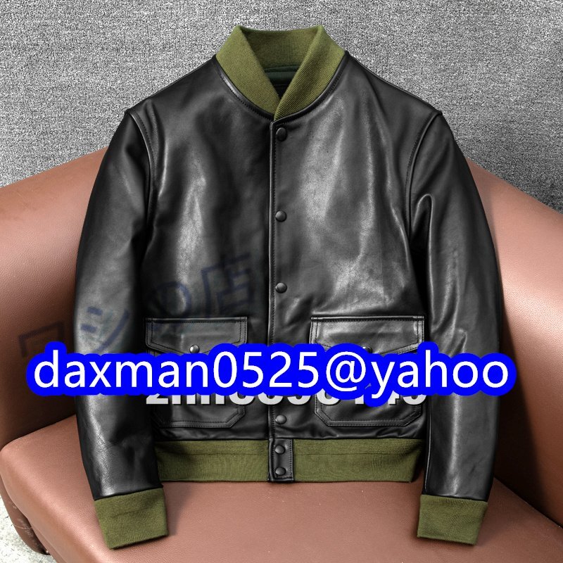 メンズ 革ジャン A1 フライトジャケット レザージャケット 最上級 馬革 ライダース オイルレザー 本革 スタジアムジャンパー S~4XL
