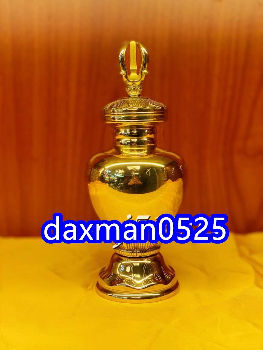 「密教法具 寺院用仏具」極上品 光明真言 五鈷型 土砂器 仏具 仏教美術 蓮華型法具 真鍮製 磨き仕上げ 高さ21cm