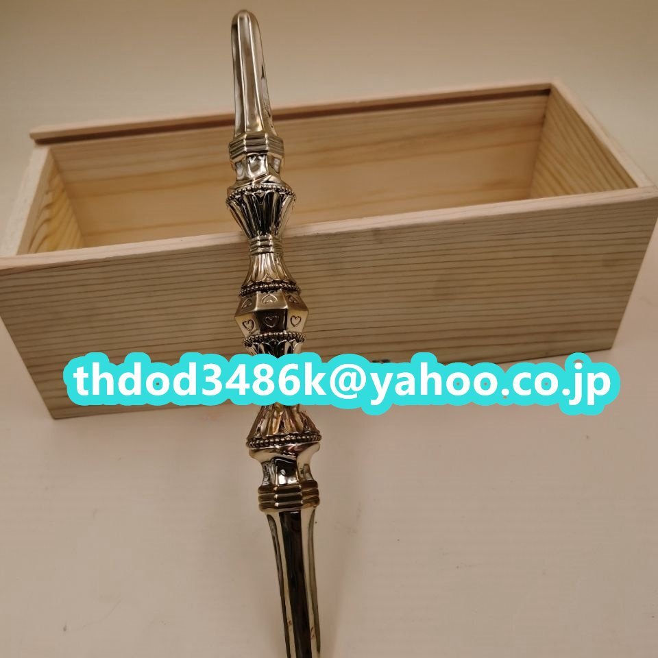 「密教法具 寺院用仏具」真言宗 金剛杵 独鈷杵 仏具 磨き仕上げ 銅製 長さ23cm