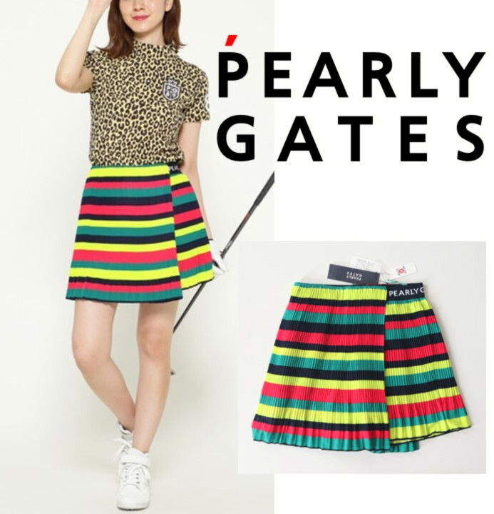 33,000円新品タグ付き【PEARLY GATES パーリーゲイツ】ウエスト総ゴム プリーツ＆アシンメトリー ショートパンツ 1(w68-74) v6866