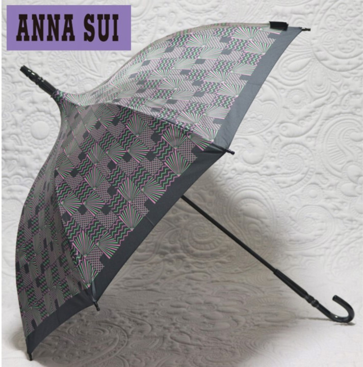 新品タグ付き【ANNA SUI アナスイ】洋風パゴダ型 幾何学柄 長傘 雨傘 v6729 プレゼントにも最適