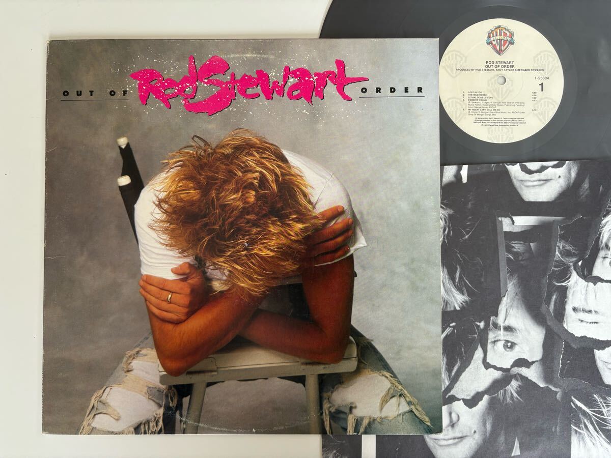 Rod Stewart/ OUT OF ORDER LP WARNER US 1-25684 ロッド・スチュワート88年作,Andy Taylor,Michael Landau,Bernard Edwards,Forever Young