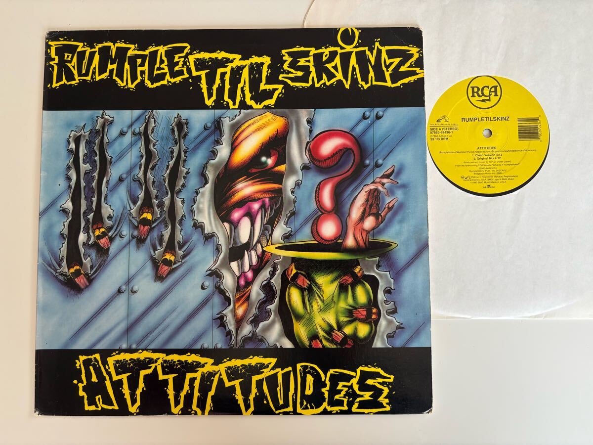 【MASTERDISK刻印US Ori】RUMPLETILSKINZ / ATTITUDES (Clean,Original,Inst) 12inch RCA 07863-62436-1 ランプルティルスキンズ,93年盤,