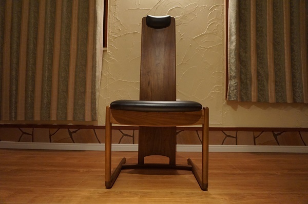 美品 北欧モダン ウォールナット無垢材 本革 レザー ダイニングチェア 椅子 イス / actus idee カリモク cassina BC工房 旭川家具 家具蔵