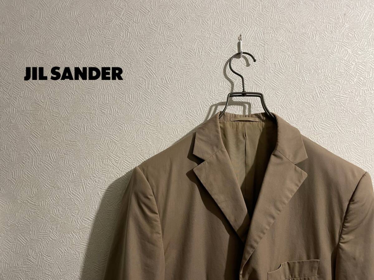 ◯ イタリア製 JIL SANDER ブロード テーラード ジャケット / ジルサンダー シャツ コットン ベージュ 46 Mens #Sirchive