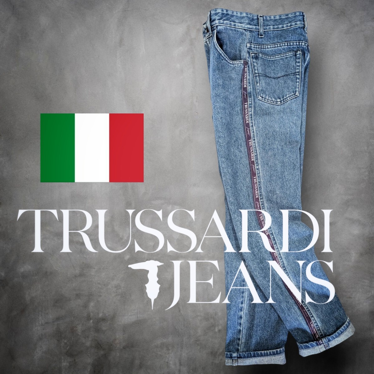 トラサルディージーンズ 80sビンテージ スリムジーンズ レディース イタリア製 ジーパン デニムパンツ インディゴ ブルー ボトムス