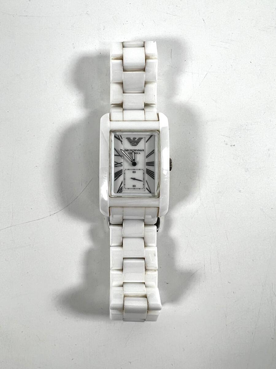 EMPORIO ARMANI エンポリオアルマーニ セラミカ スモセコ ホワイト文字盤 メンズ 腕時計 AR-1408 