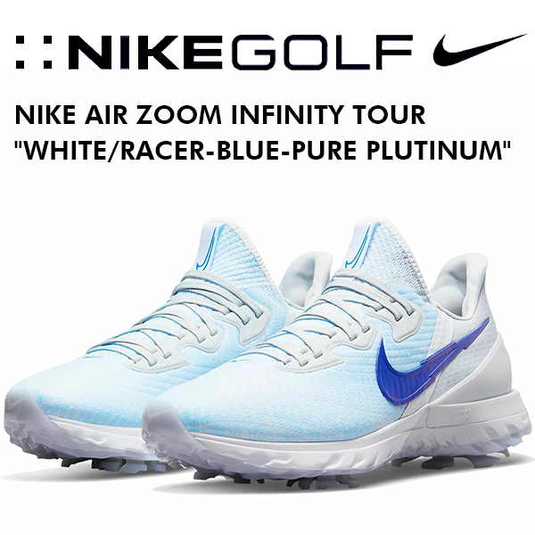 26.5cmワイド ナイキ エアズーム インフィニティ ツアー ホワイト/ピュアプラチナム/ボルト/レーサーブルー NIKE AIR ZOOM INFINITY TOUR