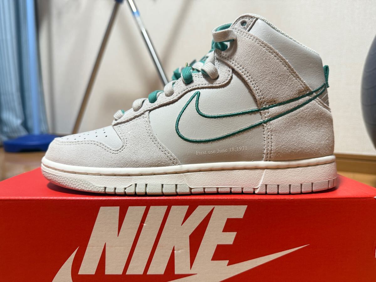 送料無料　新品未使用　Nike Dunk High SE First Use Light Bone/Green Noise ナイキ ダンクハイSE 26cm 国内正規品　メンズスニーカー