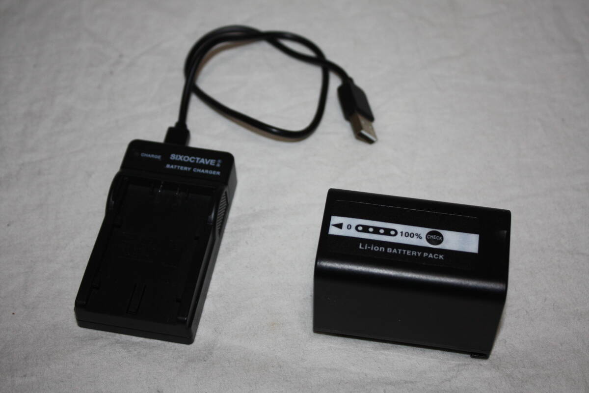 Panasonic VW-VBD58互換　SIXOCTAVE バッテリーパック＋バッテリーチャージャー　 新品同様　（検：AG-CX、AG-UX、HC-X）